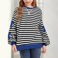 thumbnail image 2 of Mercatoo Girls Striped Sweatshirts Oversized Star Graphic Crew Neck Pullover Sweatshirts Clothes Teen Kids Cute Tops Sweater, 2 of 4