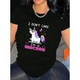 thumbnail image 1 of T-Shirt Graphique Licorne Décontracté pour Femmes / Haut à Manches Courtes Col Rond / Tissu Tricoté Extensible Moyen / Tee-Shirt Imprimé Dessin Animé Toutes Saisons / Tee de Voyage de Loisirs pour Adultes, Hommes, Femmes, Adolescents, Adolescents, 1 of 5