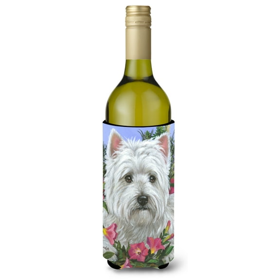 Carolines Treasures PPP3221LITERK 24 oz Westie Petunia Wine Bottle Hugger