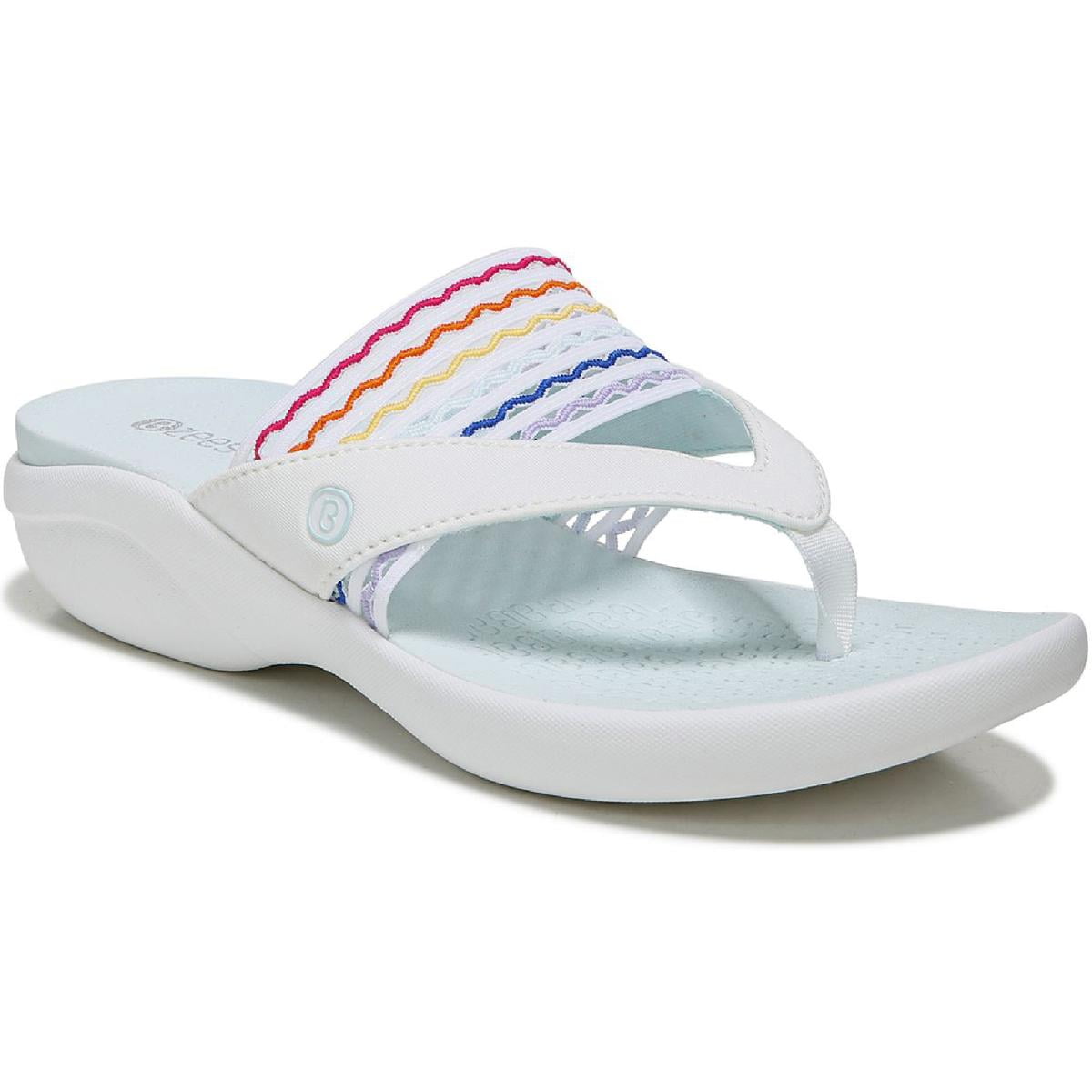 tyve Porto uheldigvis Bzees Womens Cabana Flip Flops 7.5 White rainbow - Walmart.com