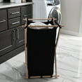 thumbnail image 3 of Household Essentials X-Frame Wood Laundry Hamper, Folding Wood Frame with Washable Poly-Cotton Bag, 3 of 7