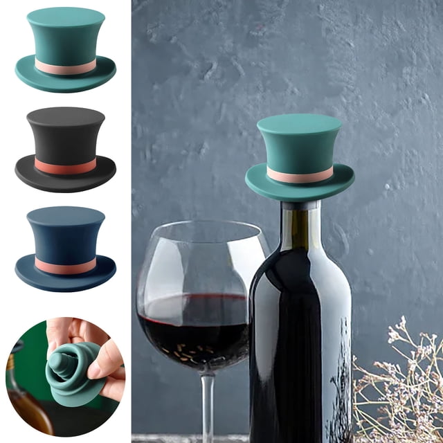 Xihbxyly Tapón para Botella de Vino, Doble Sellado Que Conserva La Frescura, Versátil para Vino, Cerveza, Aceite y Más, Diseño Fácil de Usar, Ideal para Amantes Del Vino, Tamaño 6 X 6 X 3,5 Cm, Juego