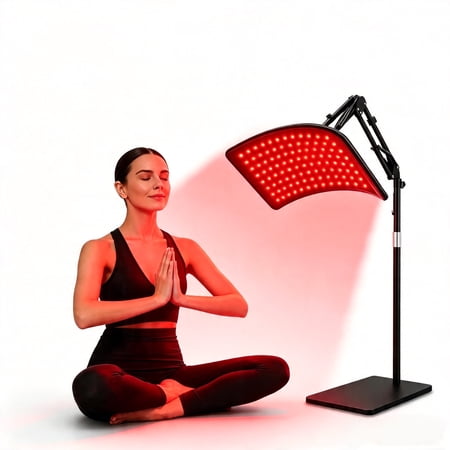 Biiend Red Light Therapy Lamp for Face & Body, 120 LED Panel with Stand, 660nm Red & 850nm Infrared Light, Portable Adjustable Light Therapy Device for Home Use