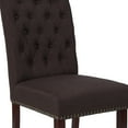 thumbnail image 6 of Flash Furniture HERCULES Series Brown Fabric Parsons Chair with Rolled Back, Accent Nail Trim and Walnut Finish, 6 of 11