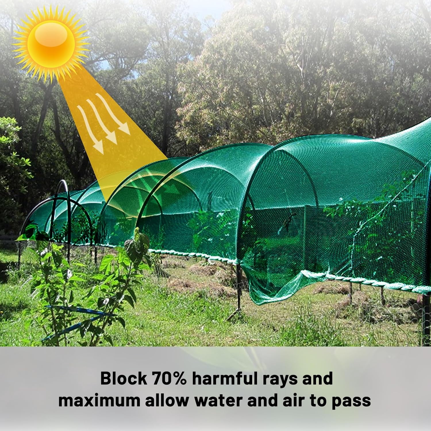 LOVE STORY 70% Shade Cloth Roll 5'10" x 100' Screen Cover for Garden Greenhouse Patio Canopy, Dark Green