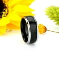 thumbnail image 3 of 8MM Comfort Fit Titanium Wedding Band Beveled Edges Domed Black Ring (Size 7 to 14), 3 of 3