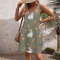 thumbnail image 4 of HOXZODT Women’s Easter Dress Sleeveless V-Neck Casual Tank Dress with Pockets, Cute Bunny Print, Womens Easter Dress 2026 for Spring Holiday, Gray, M, 4 of 7
