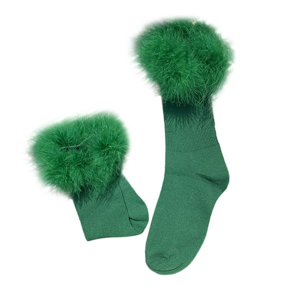 FhsagQ Socks Socks for Women Set of 2 Women Fashion Warm Soft Solid Sport Socks Medium Short Stockings Winter Socks Women's Socks Crotchless Green Green One Size