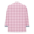 thumbnail image 5 of LEKWK Plus Size Cute Sweatshirts for Women Regular Fit Crew Neck Long Sleeve Shirts Regular Fit Gingham Plaid Pattern Sweatshirts Striped Trim Cuffs Daily School Outfits, 5 of 6
