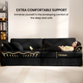 thumbnail image 4 of 87" Cloud Comfy Sofa Couch with Deep Seat and Thick Cushion, Corduroy Upholstered Fabric Soft Couch for Living Room Office, Black, 4 of 10