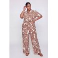 thumbnail image 2 of Women's Plus Size Abstract Leaf Print Wide Leg Pants, 2 of 4