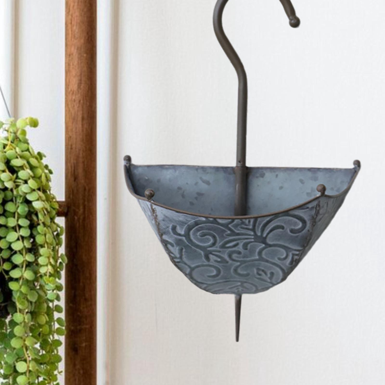 MAGIDEAL Wall Planter Iron Wall Mounted Wall Hanging Planter for Courtyard Yard Fence grey