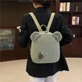 thumbnail image 4 of Sonducket Mochilas de oso Mini niños niños viaje otoño paquete correa ajustable mujer polar bolso de hombro con cremallera niños niñas Mochilas Verde Sonducket AP006670-02, 4 of 6