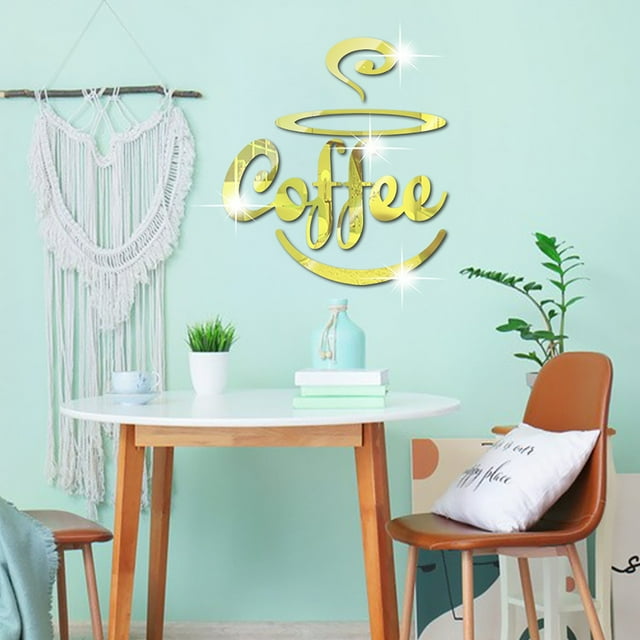 Wall Art for and Restaurants Acrylic Coffee Cup Sticker Set for Wall Decorative Wall Decals