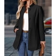 thumbnail image 6 of Women'S Winter Overcoat Mid-Long Long Sleeve Stand Collar Single Breasted Coat Outerwear, 6 of 9