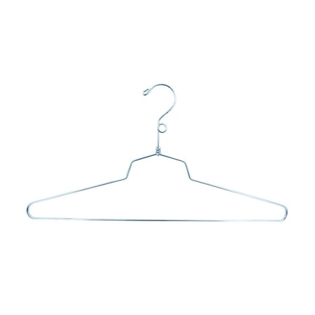 SSWBasics Metal Shirt Hangers - 18 inch - Chrome - Case of 20- Wire Hangers - Chrome Metal