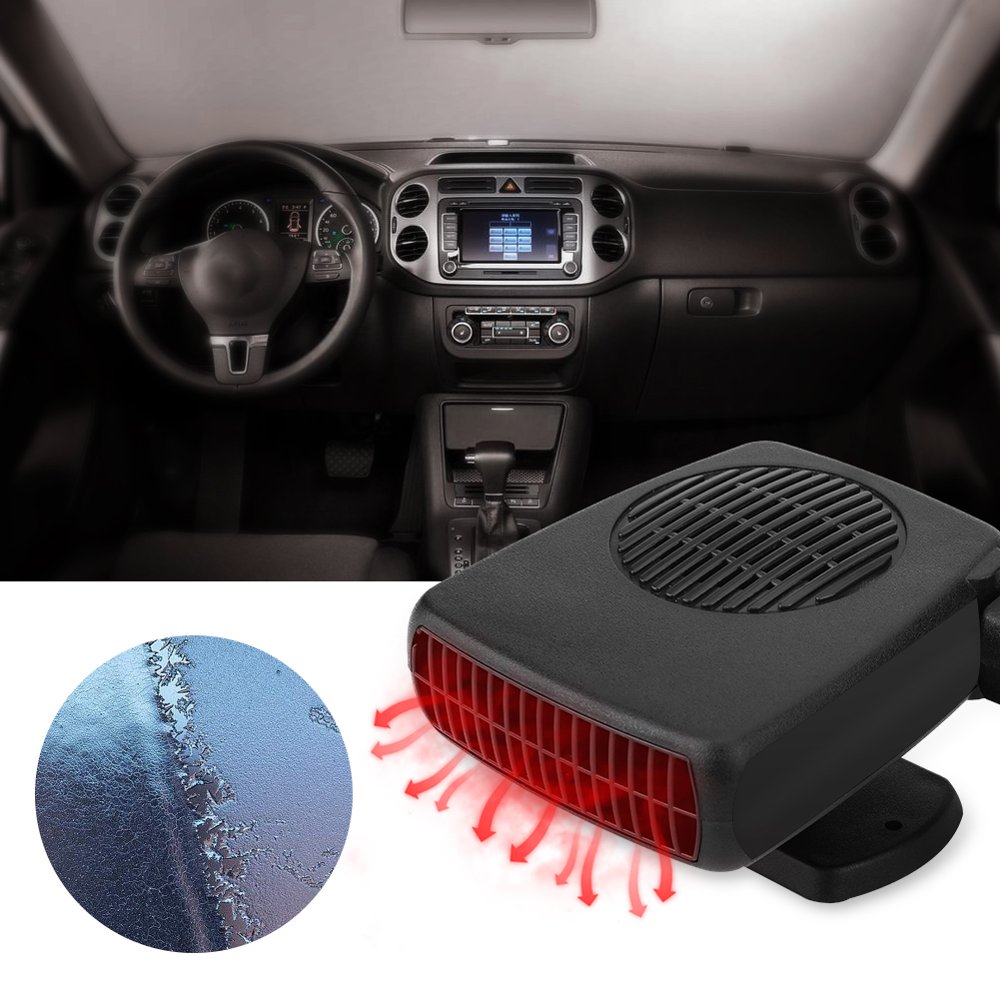 HURRISE 12V 150W Car Portable 2 in 1 Ceramic Heating Cooling Heater Fan Defroster Demister