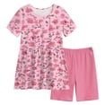 thumbnail image 5 of 13-14 Years Teen Infant Toddler Baby Girl Fall Outfit Long Sleeve Pullover Sweatshirt Top and Pants Set 2Pcs Clothes Set Short Sleeve Graphic T Shirt Shorts Outfit Set Girls Pink Tracksuit, 5 of 9