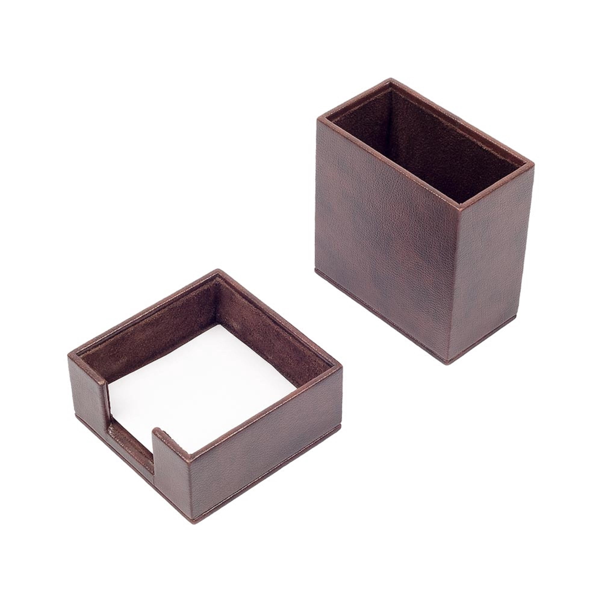Leather Double Document Tray - Pen Holder - Note Paper Holder -3 Accessories-Desk Organizer - Office Desk Accessories - Desktop Storage - 3 PCS