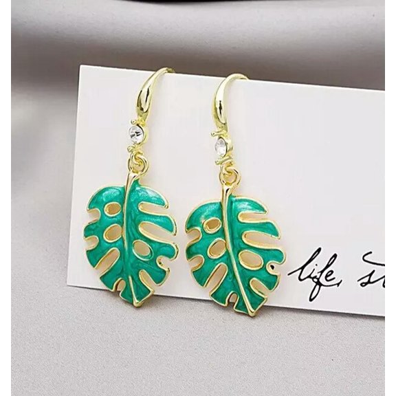 HOOUN Palm Leaves earrings BOBO Lacquer Earrings Stud for women Jewelry