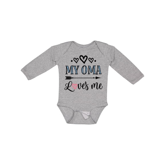 Inktastic My Oma Loves Me Grandchild Girls Long Sleeve Baby Bodysuit