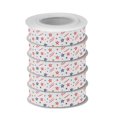 thumbnail image 2 of 5 Rolls Christmas Ribbon 1.5 inch Wide Decorative Ribbon for Gift Wrapping and Holiday Decorations Pattern Of Stars and Stripes, 2 of 7