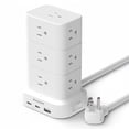 thumbnail image 2 of Honeywell Power Tower Modular Charging Station, 15 AC Outlets, 3 USB Ports (1 USB-A, 2 USB-C 20W PD), 900 Joules Surge Protector, 4ft Extension Cord, White, 2 of 9