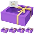 thumbnail image 1 of Caja de regalo PSHVYM morada de 19 x 19 x 8 cm con ventana, paquete de 5, 1 of 7