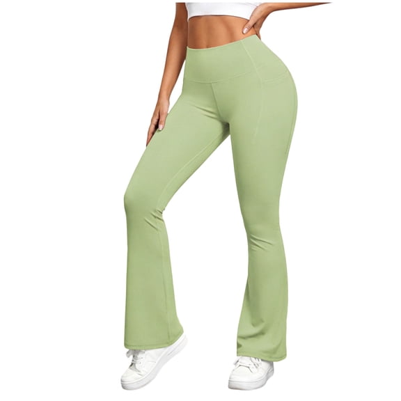 EGNMCR Flare Leggings for Women Yoga Pants High Waisted Flare Leggings Bootcut Casual Bell Bottom Dress Wide Leg Yoga Pants