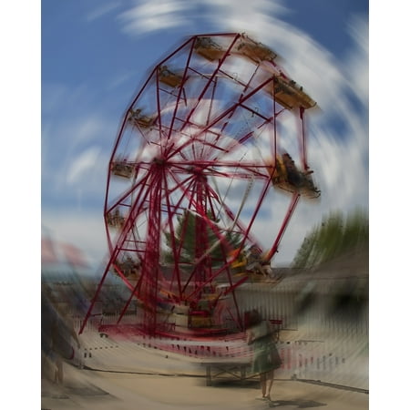 Ferris wheel at amusement park motion blur   Calgary Alberta Canada Canvas Art - Ron Harris  Design Pics (13 x