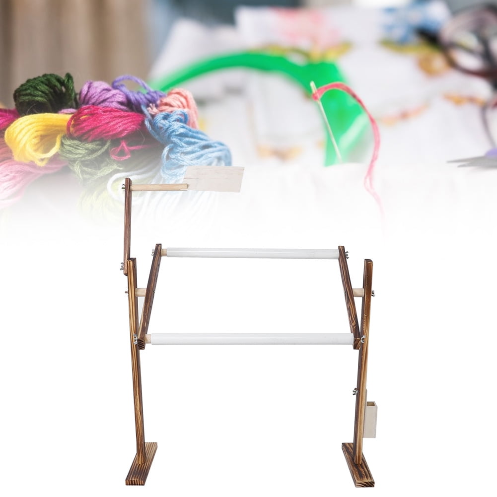 Ylshrf Cross Stitch Frame Sturdy Embroidery Stand Round Roller Adjustable Height Craft Accessory Embroidery Work