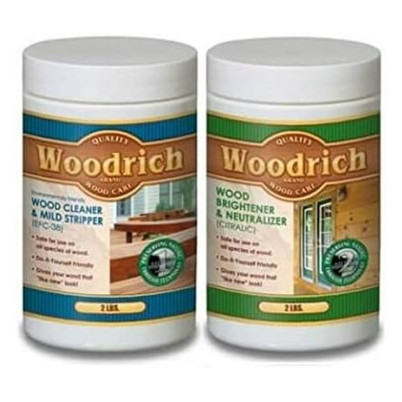 Wood Cleaner & Brightener Kit for Decks, Fences & Siding - Restores Wood to Like New - 750 Sq Ft - Woodrich EFC38 & Citralic