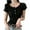 Black-08, variant on Mittory Summer Tops for Women Slim Fit Cropped Henley T-Shirt Casual Short Sleeve Blouse Cute Going Out Tees