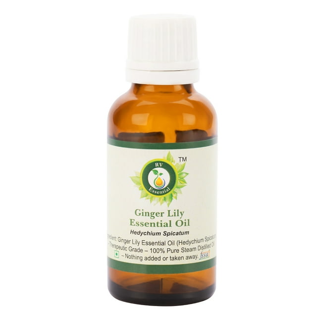 Ginger Lily Essential Oil Hedychium Spicatum Pure Natural Steam Distilled Therapeutic Grade 5ml 0.169oz By R V Essential