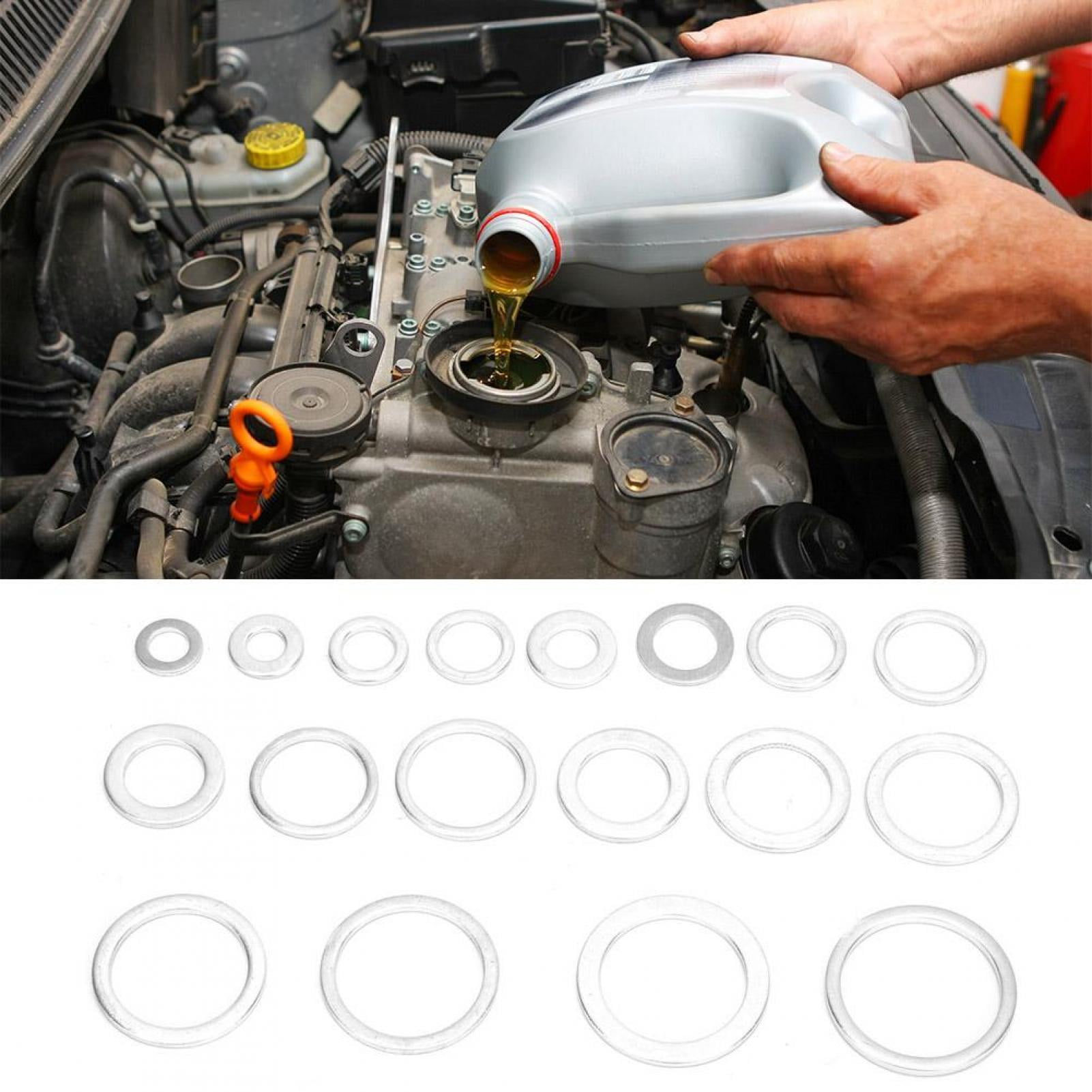 450pcs/Set Oil Drain Plug Gaskets Washer For Vehicles Motorcycle Boats With Case 