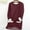 Wine, variant on Turilly Women Winter Tops Soft and Cozy Women's Round Neck Pocket Thickened Plush Warm Long Sleeve Underlay Tops