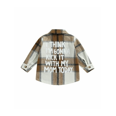 

Bagilaanoe Toddler Baby Boy Girl Shirt Jacket Plaid Long Sleeve Single-Breasted Shacket 6M 12M 2T 3T 4T 5T Kids Casual Outwear