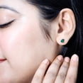 thumbnail image 6 of Rosec Jewels Pear Shape Created Emerald Solitaire Stud Earrings (5X7 mm, 1.4 CT), 14K White Gold, 6 of 8