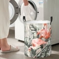 thumbnail image 5 of Sikiie Tropical With Flamingos Print Round Dirty Clothes Basket, Waterproof Standing Foldable Storage Basket, for Laundry Room, Bedroom, Bathroom Storage-Medium, 5 of 6