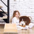 thumbnail image 4 of Mobutofu 1Pack Beige Rectangular Plastic Rabbit Litter Box for Small Animals Indoor Pet Use 11.8x9.1x6.1in, 4 of 5