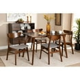 thumbnail image 5 of Baxton Studio Orion Mid-Century Modern Transitional Light Grey Fabric Upholstered and Walnut Brown Finished Wood 5-Piece Dining Set, 5 of 5