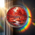 thumbnail image 6 of Yangka Autumn Maple Forest Acrylic Puzzle Suncatcher, Fall Nature Scenery Stained Glass Style Window Hanging, Garden Ornament, 6 of 7