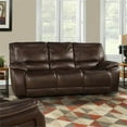 thumbnail image 3 of Pemberly Row Transitional Leather Power Sofa in Burnt Sienna, 3 of 10