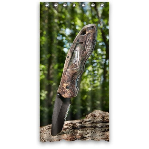 Libin Realtree Camo Trees With Knife Shower Curtain Polyester Fabric Bathroom Decorative Curtain Size 36x72 Inches