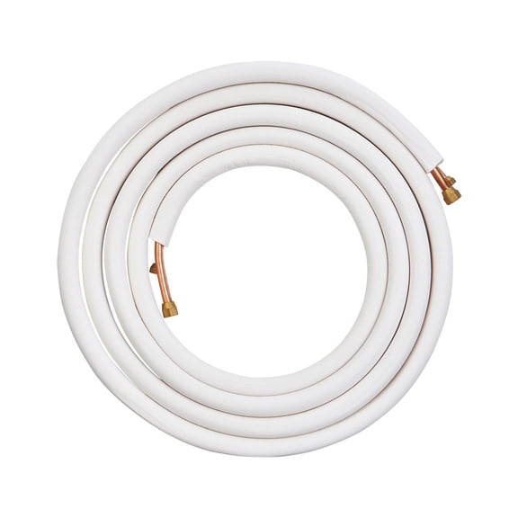 25FT Mini Split Line Set 3/8 Inch and 5/8 Inch OD Copper Pipes Tubing Triple Layer Insulation for Mini Split Air Conditioner Heat Pump HVAC with Wrapping Strips