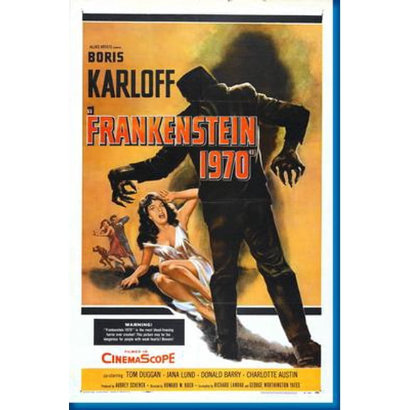 Frankenstein 1970 Movie Poster 16x24 Poster Medium Art Poster 16x24 Unframed, Age: Adults Best Posters