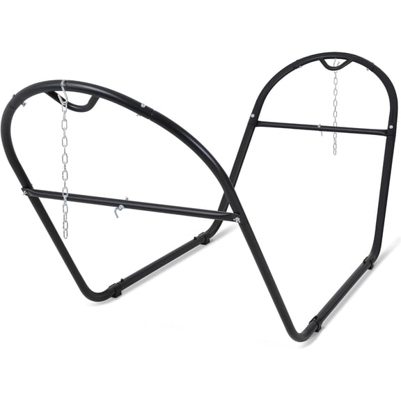 SUNCREAT Universal Steel Outdoor Hammock Stand Only, Heavy Duty, Weather-Resistant Hammock Stand for Outside, Fits 9.5 to 14 Feet Long Hammock, 475-Pound Capacity, Patent Pending, Black