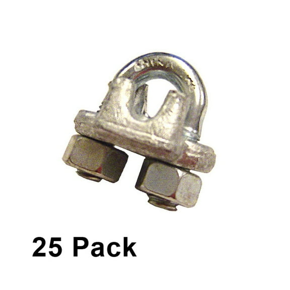 3/16" Galvanized Drop Forged Wire Rope Clips (25 pack)