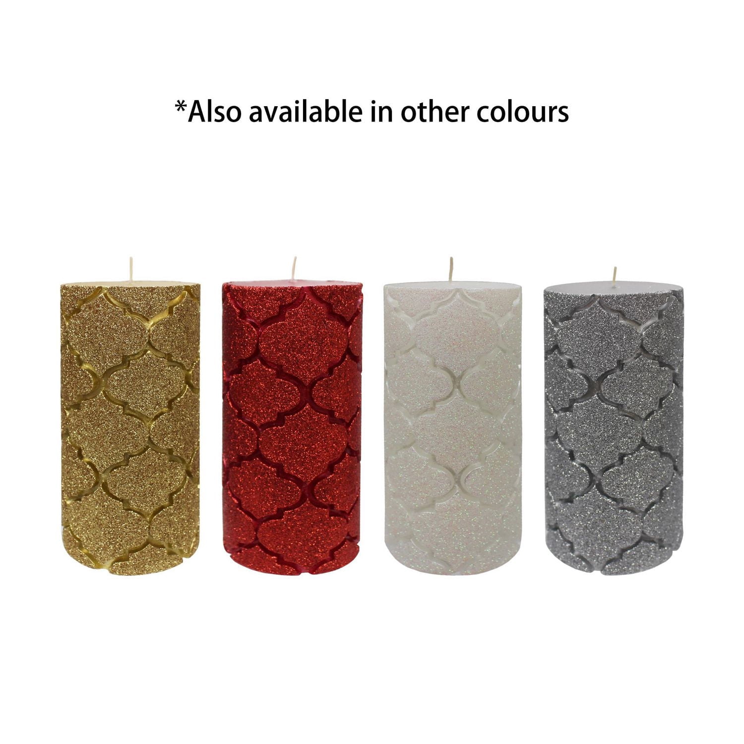 6" Glitter Pillar Candle