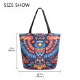 thumbnail image 5 of FORMRS Womens Canvas Tote Bag with Zipper Inner Pocket Shoulder Handbag, Blue Abstract Eagle, 5 of 7